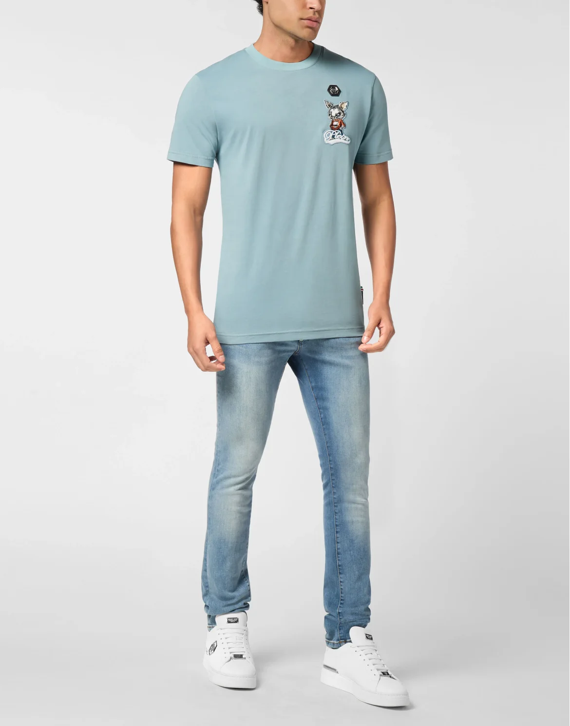 Jersey T-Shirt Plein Bunny Signature, цвет: Голубой