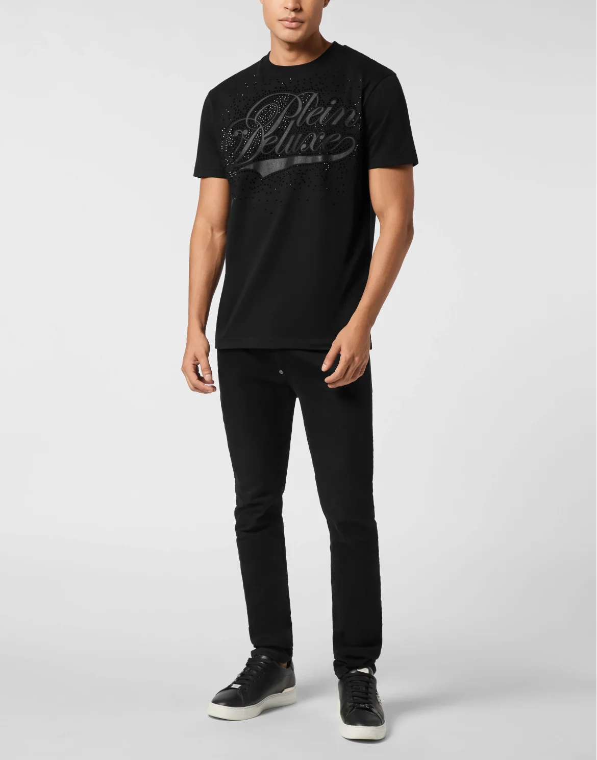 Round Neck T-Shirt Plein Deluxe Stones, цвет: Черный