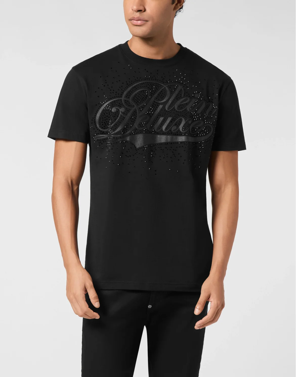 Round Neck T-Shirt Plein Deluxe Stones, цвет: Черный