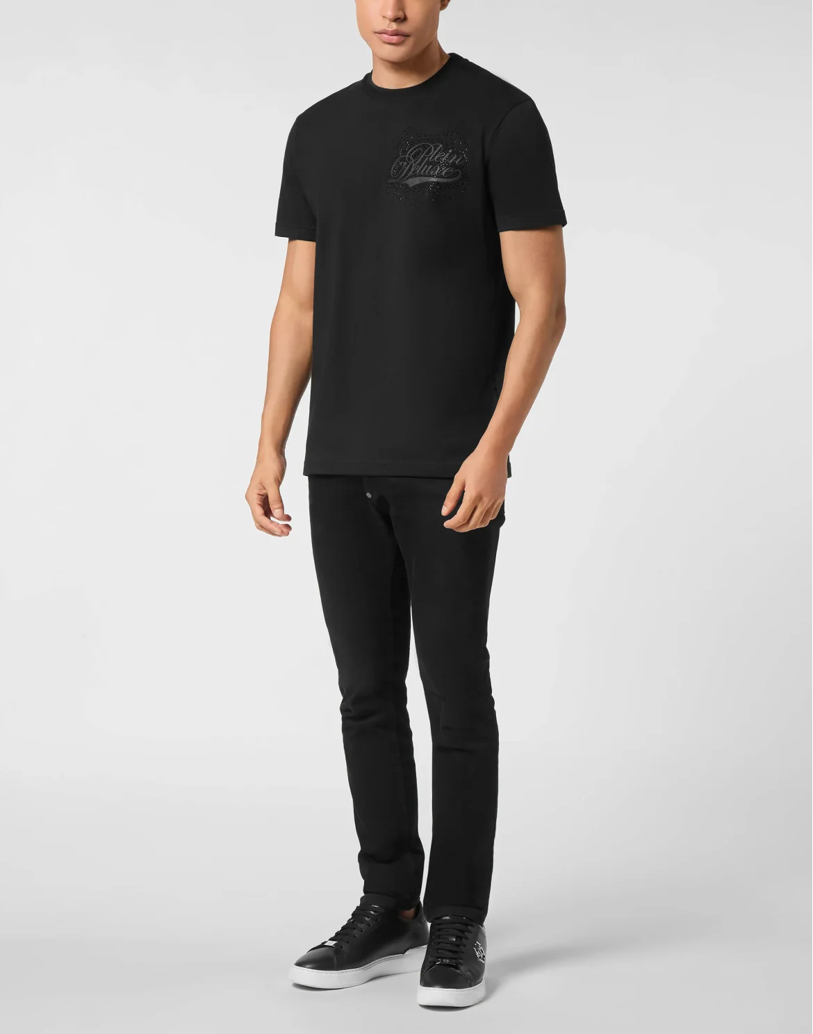 Round Neck T-Shirt Plein Deluxe Stones, цвет: Черный