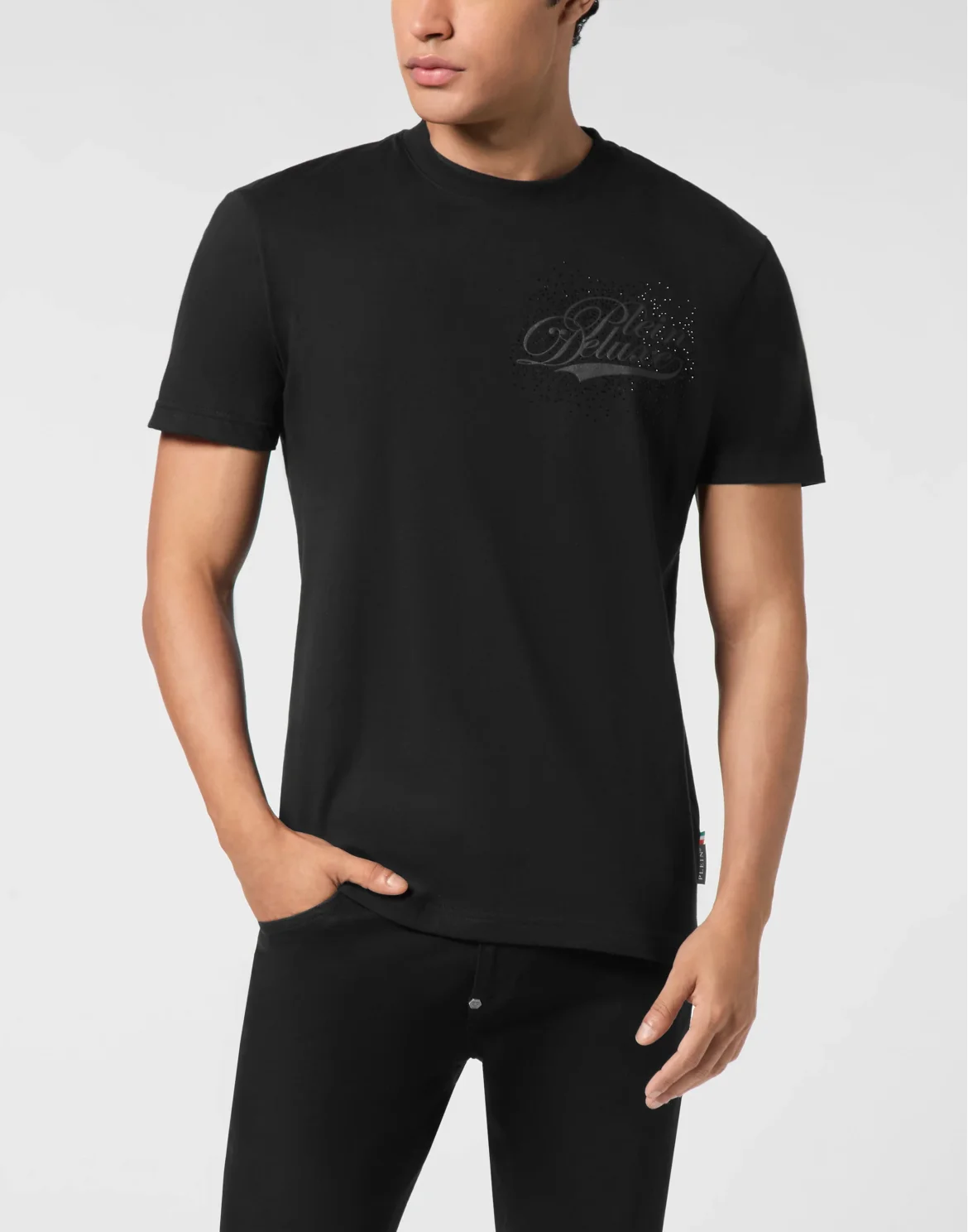 Round Neck T-Shirt Plein Deluxe Stones, цвет: Черный