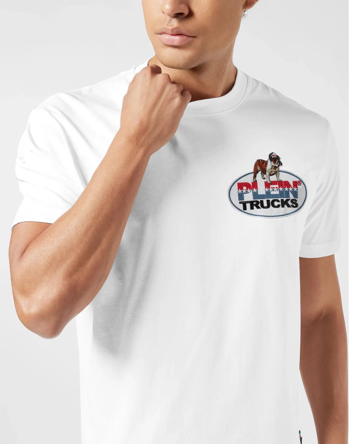 Round Neck T-Shirt Plein Trucks Bulldog, цвет: Белый