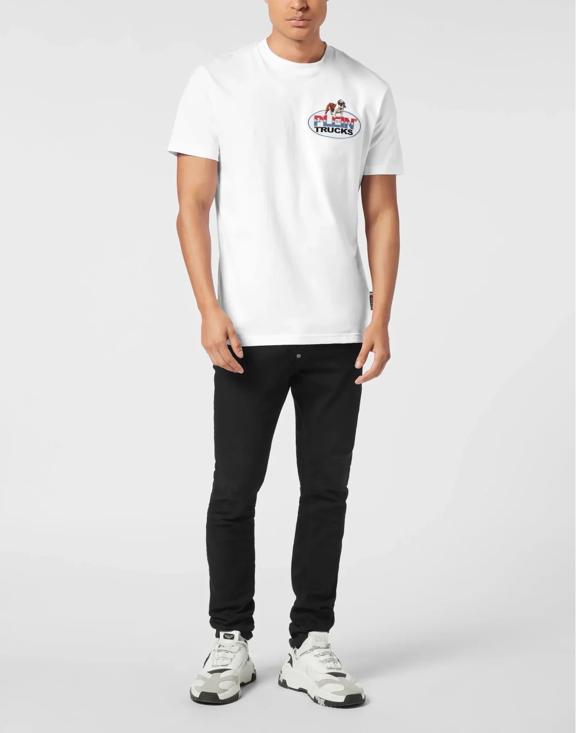Round Neck T-Shirt Plein Trucks Bulldog, цвет: Белый