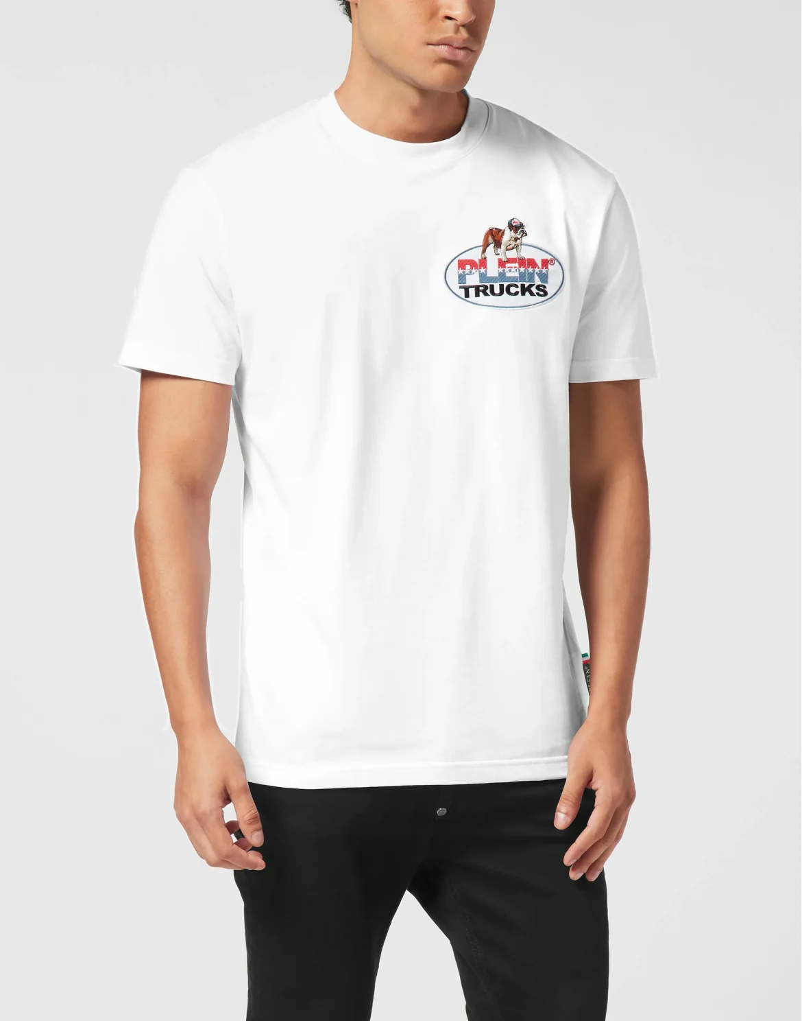 Round Neck T-Shirt Plein Trucks Bulldog, цвет: Белый