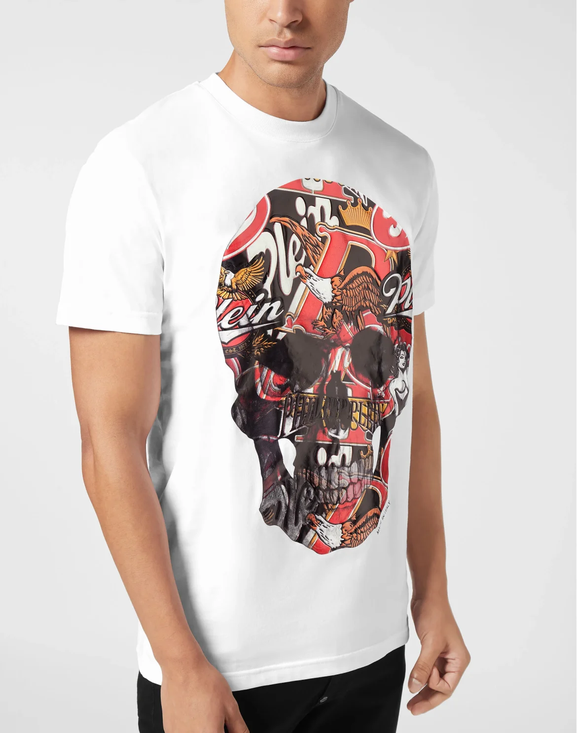 Round Neck T-Shirt Beer Skull, цвет: Белый