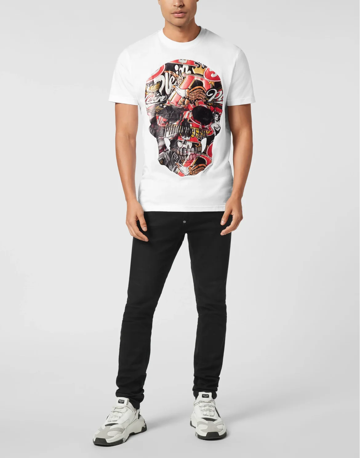 Round Neck T-Shirt Beer Skull, цвет: Белый