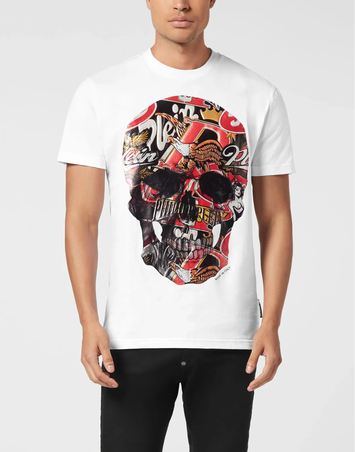 Round Neck T-Shirt Beer Skull, цвет: Белый