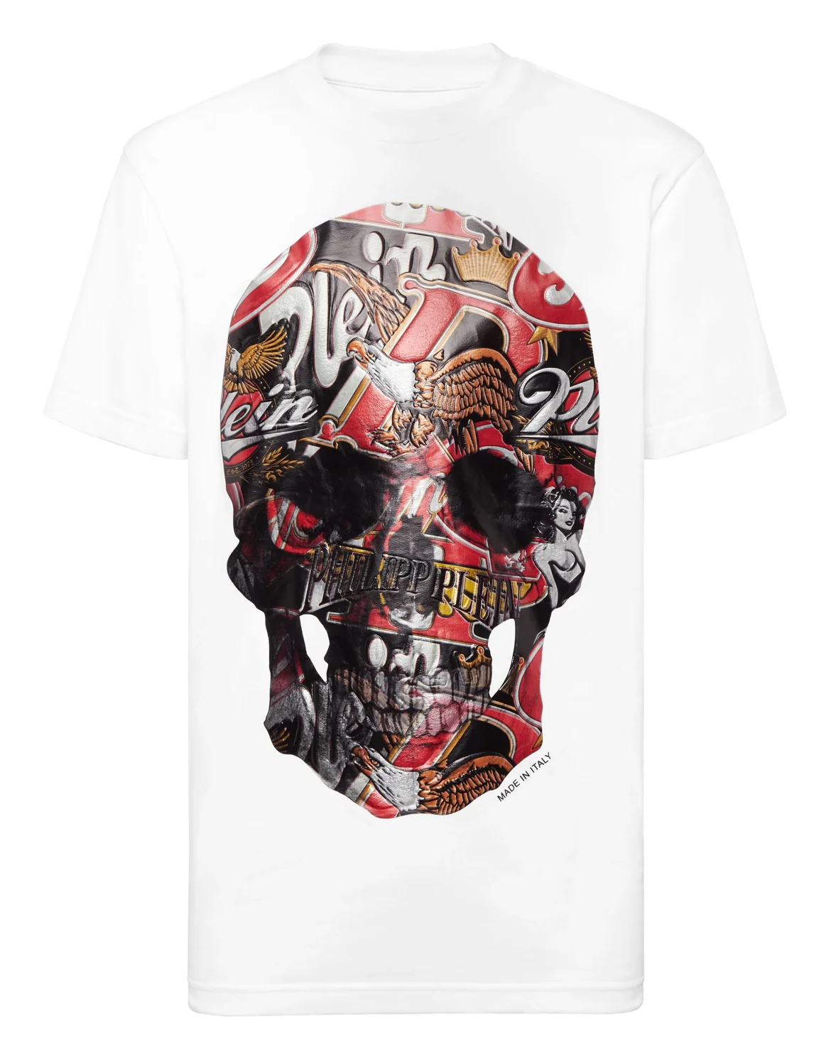 Round Neck T-Shirt Beer Skull, цвет: Белый