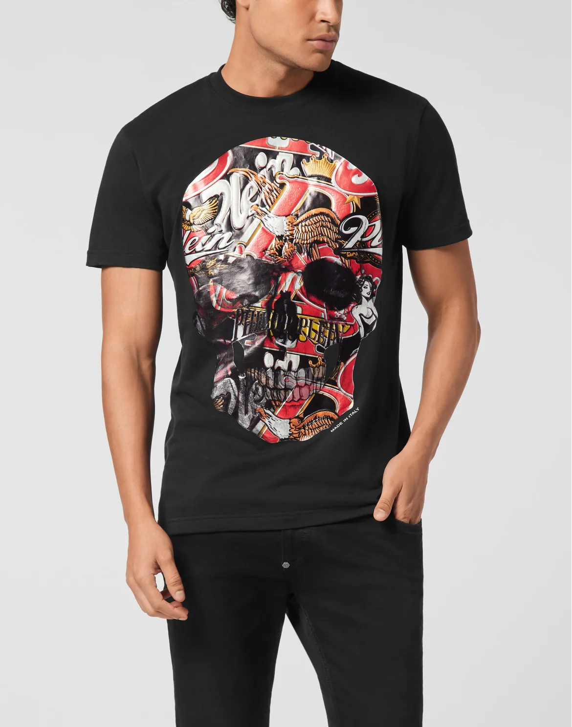 Round Neck T-Shirt Beer Skull, цвет: Черный