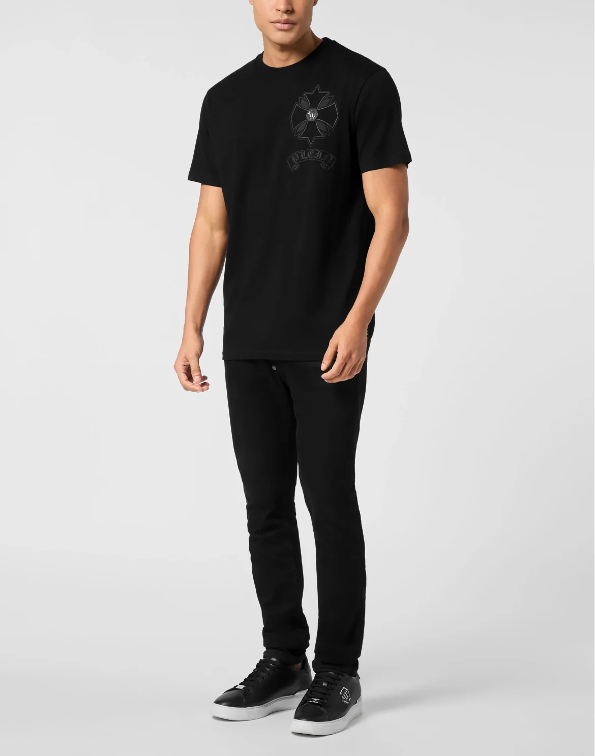 Round Neck T-Shirt Puffy Chrome Crest, цвет: Черный