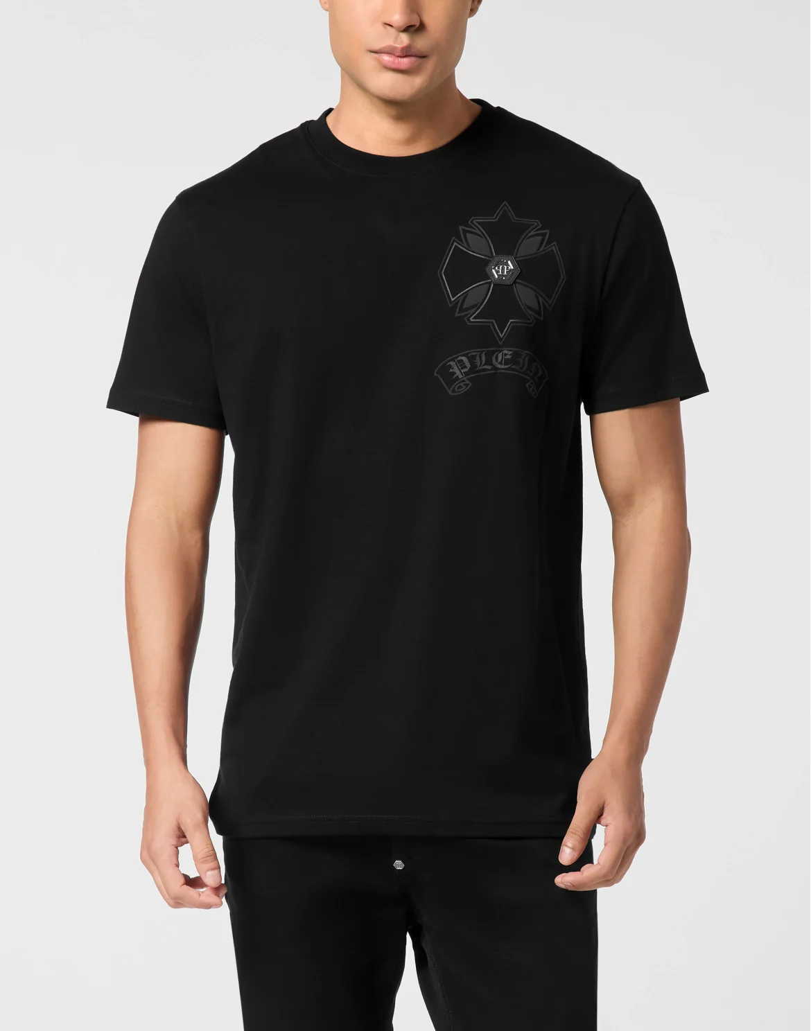Round Neck T-Shirt Puffy Chrome Crest, цвет: Черный
