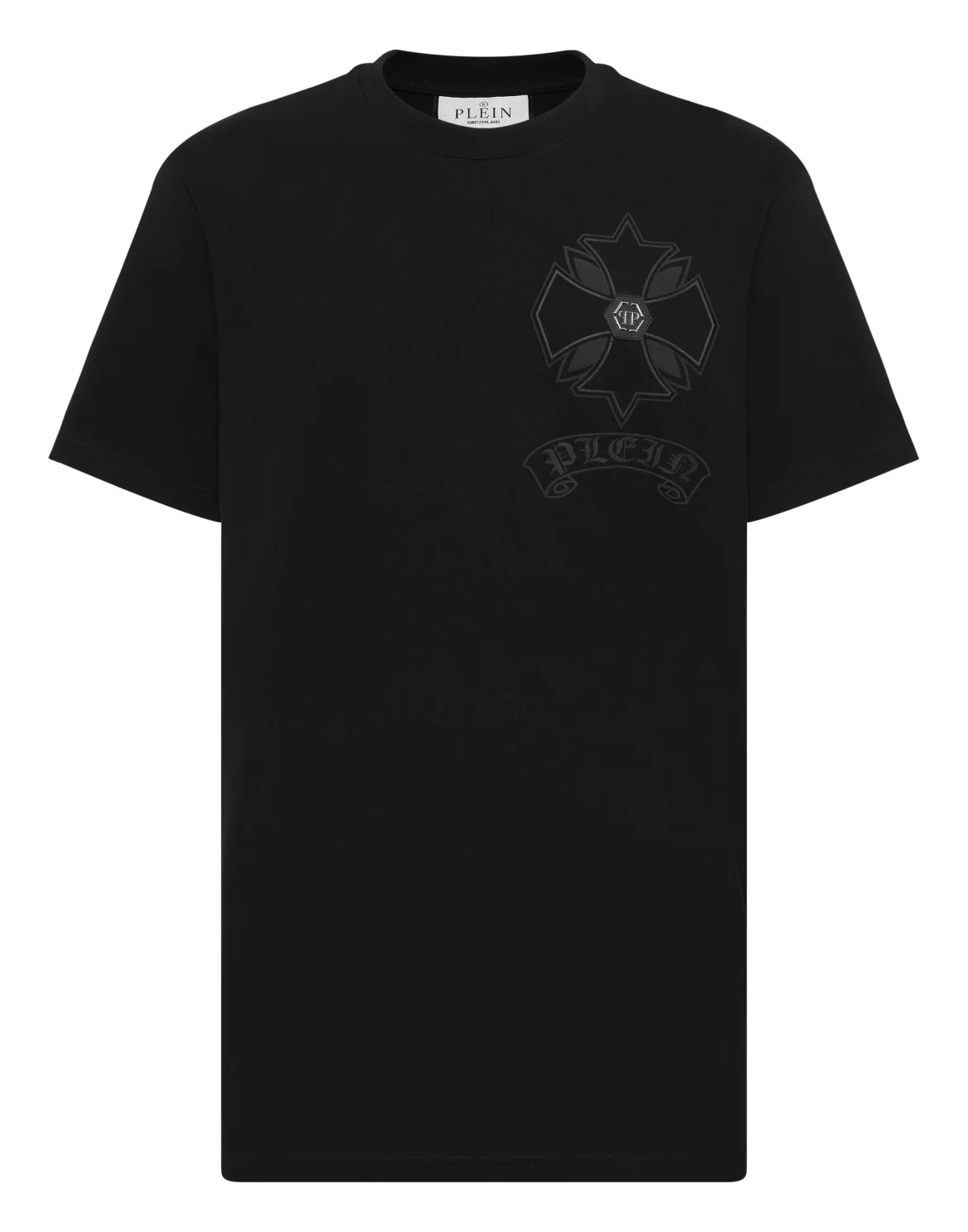 Round Neck T-Shirt Puffy Chrome Crest, цвет: Черный