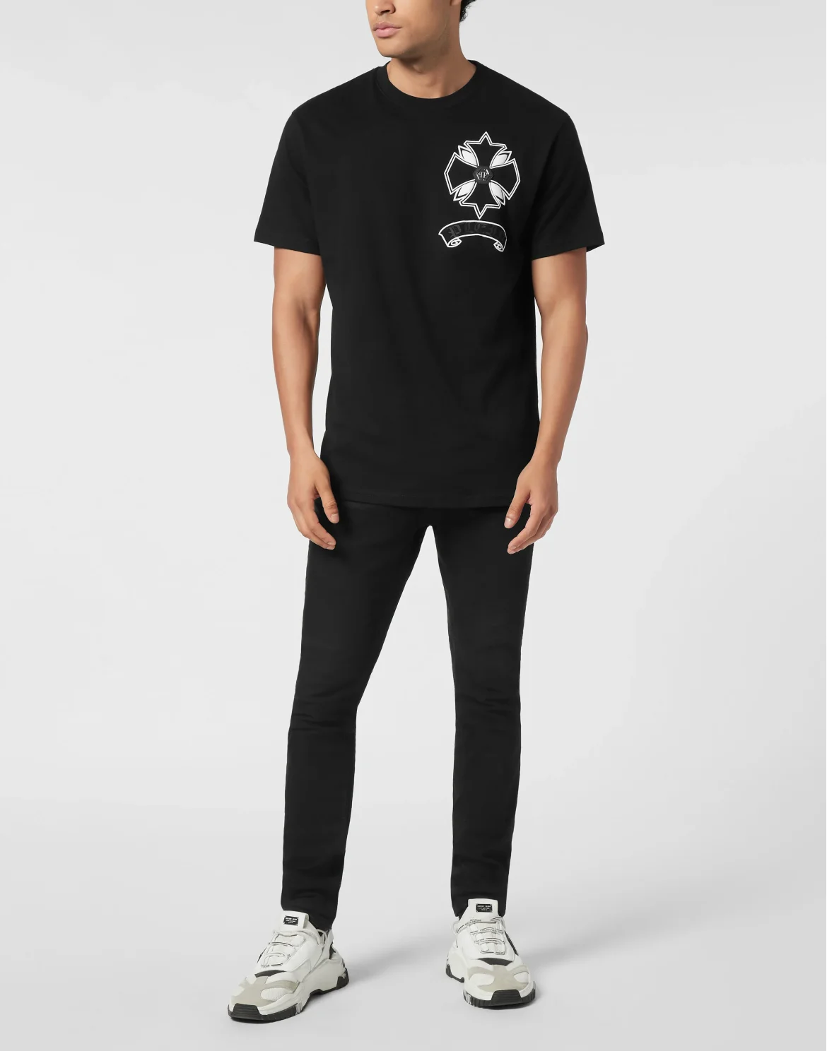 Round Neck T-Shirt Puffy Chrome Crest, цвет: Черный