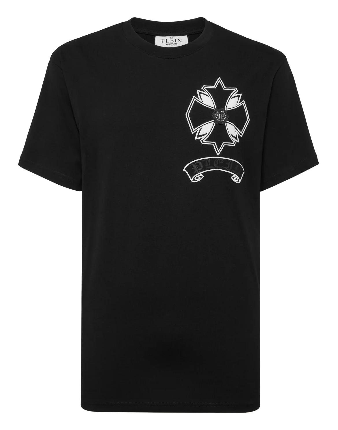 Round Neck T-Shirt Puffy Chrome Crest, цвет: Черный