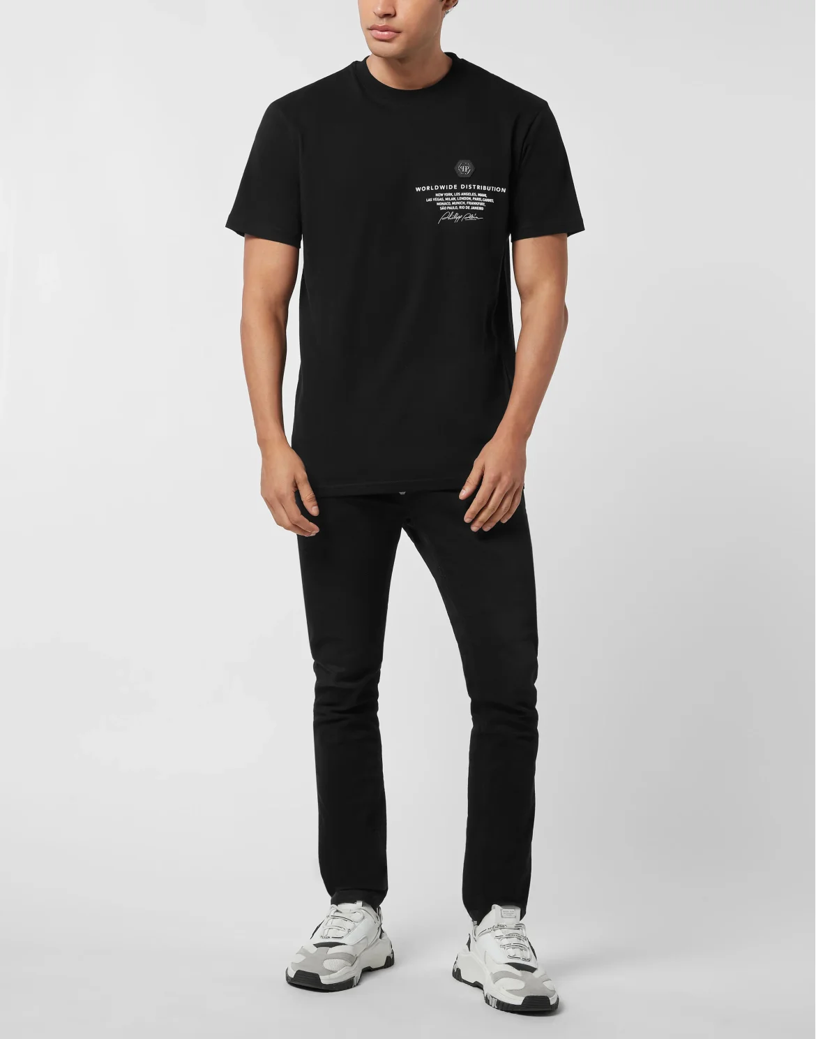 Round Neck T-Shirt Plein Worldwide, цвет: Черный