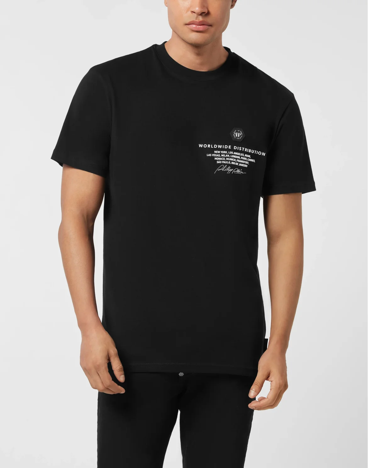 Round Neck T-Shirt Plein Worldwide, цвет: Черный