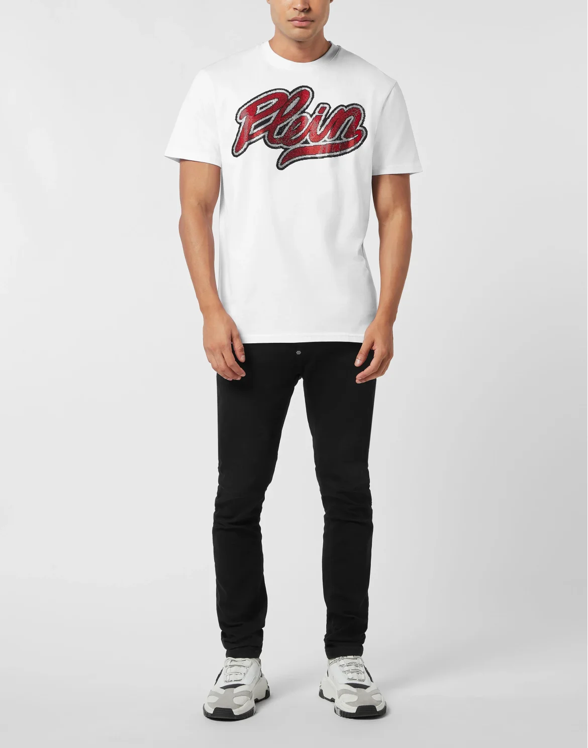 Round Neck T-Shirt Strass Signature, цвет: Белый
