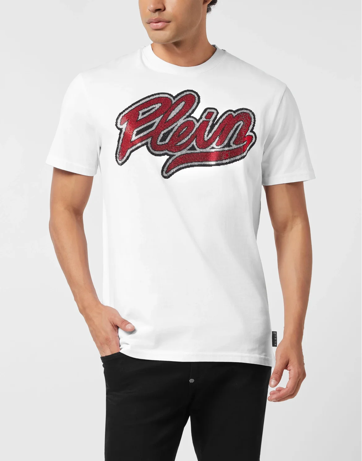 Round Neck T-Shirt Strass Signature, цвет: Белый