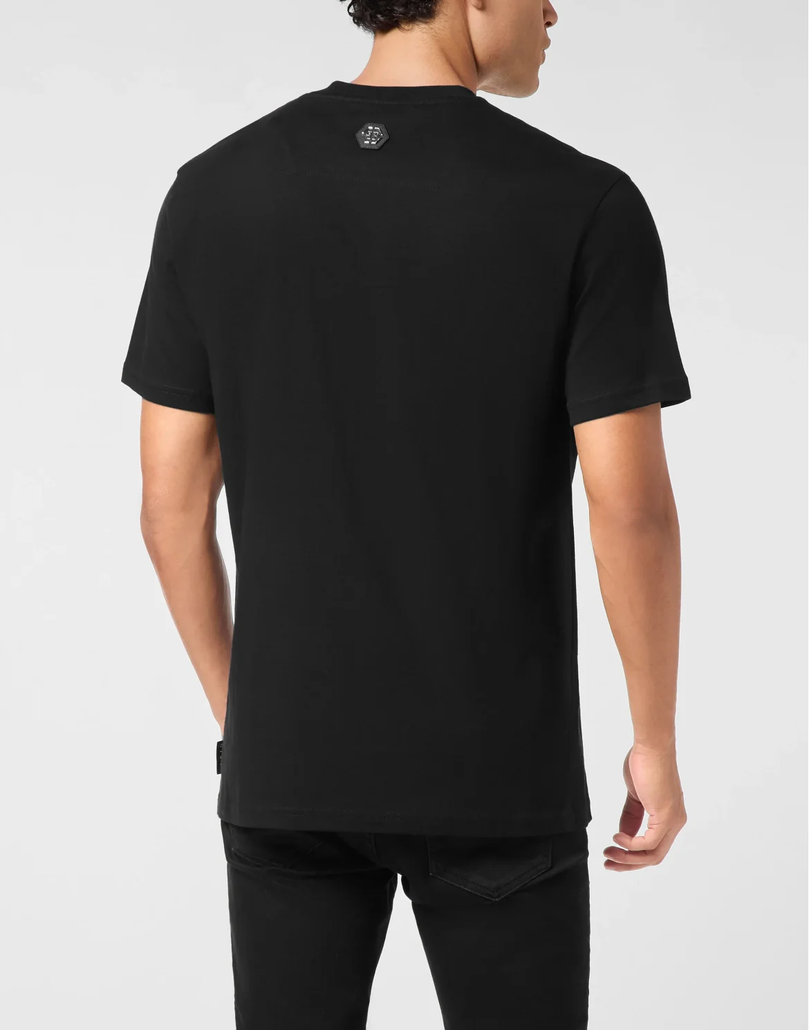 Round Neck T-Shirt Strass Signature, цвет: Черный