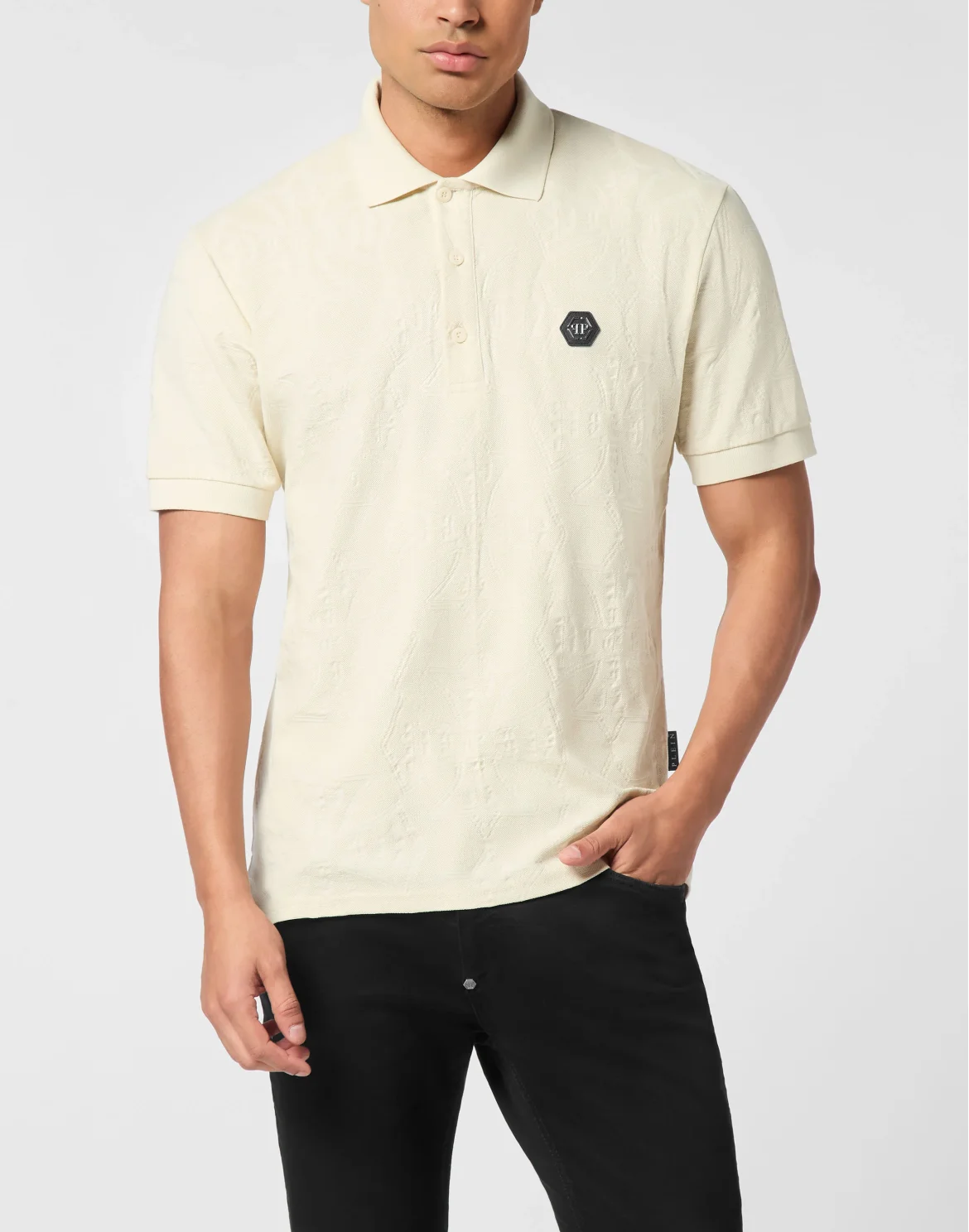Polo T-Shirt Jacquard Crest, цвет: Бежевый
