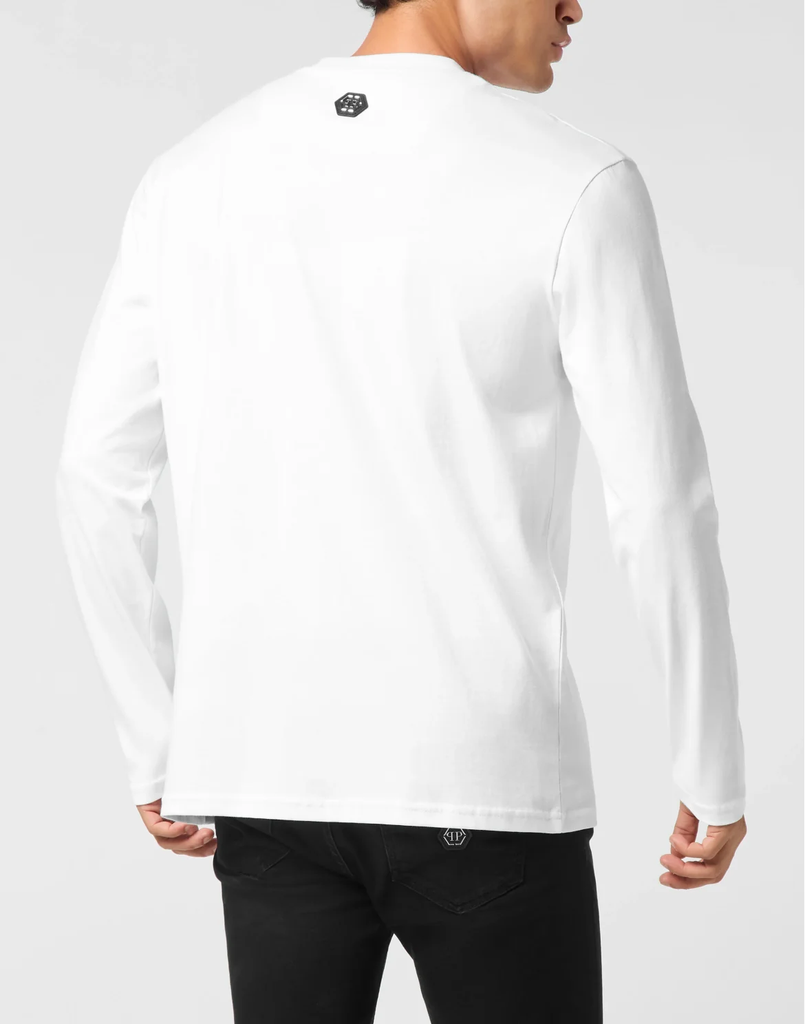 Long Sleeve T-Shirt With Jacquard Crest Insert, цвет: Белый