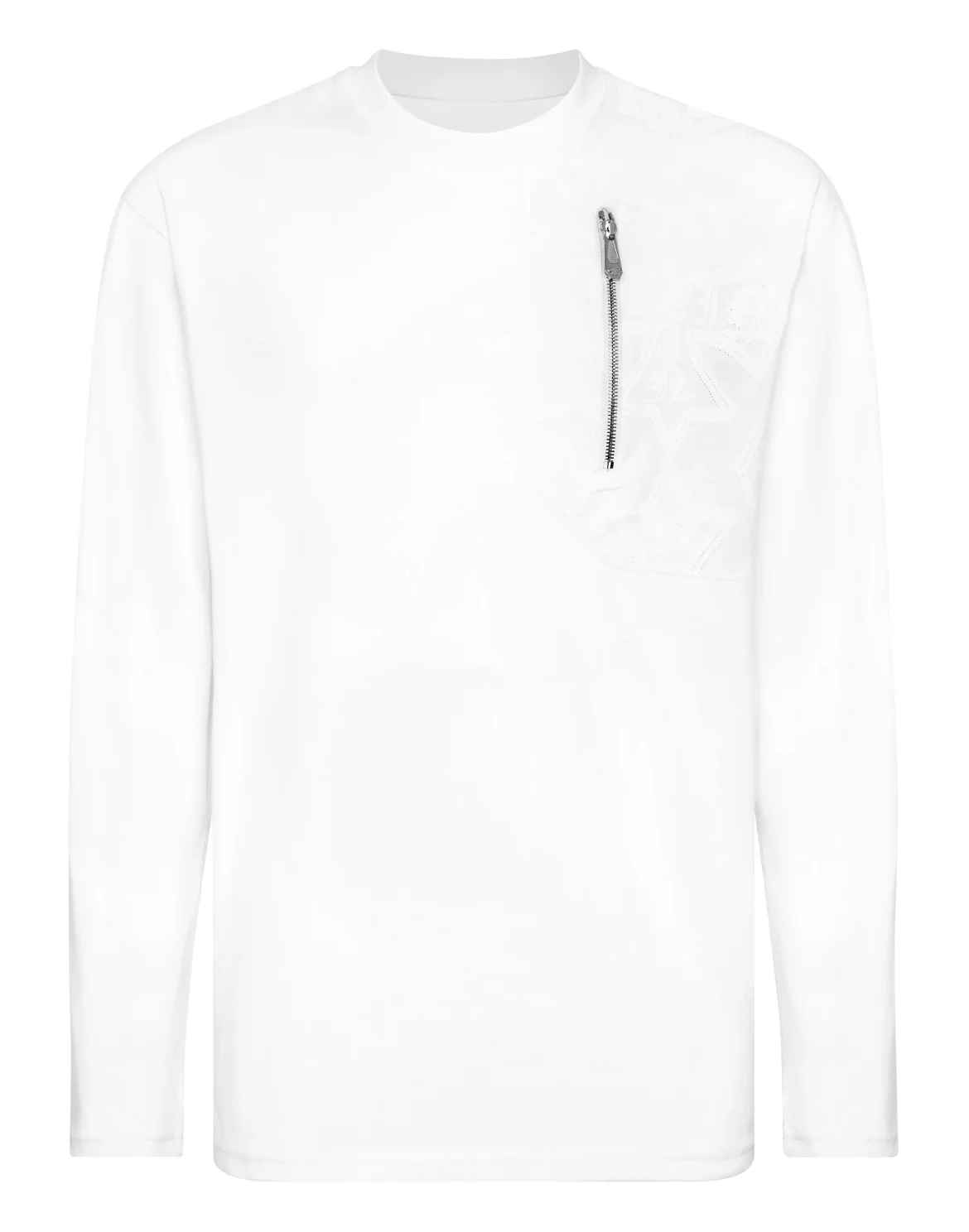 Long Sleeve T-Shirt With Jacquard Crest Insert, цвет: Белый