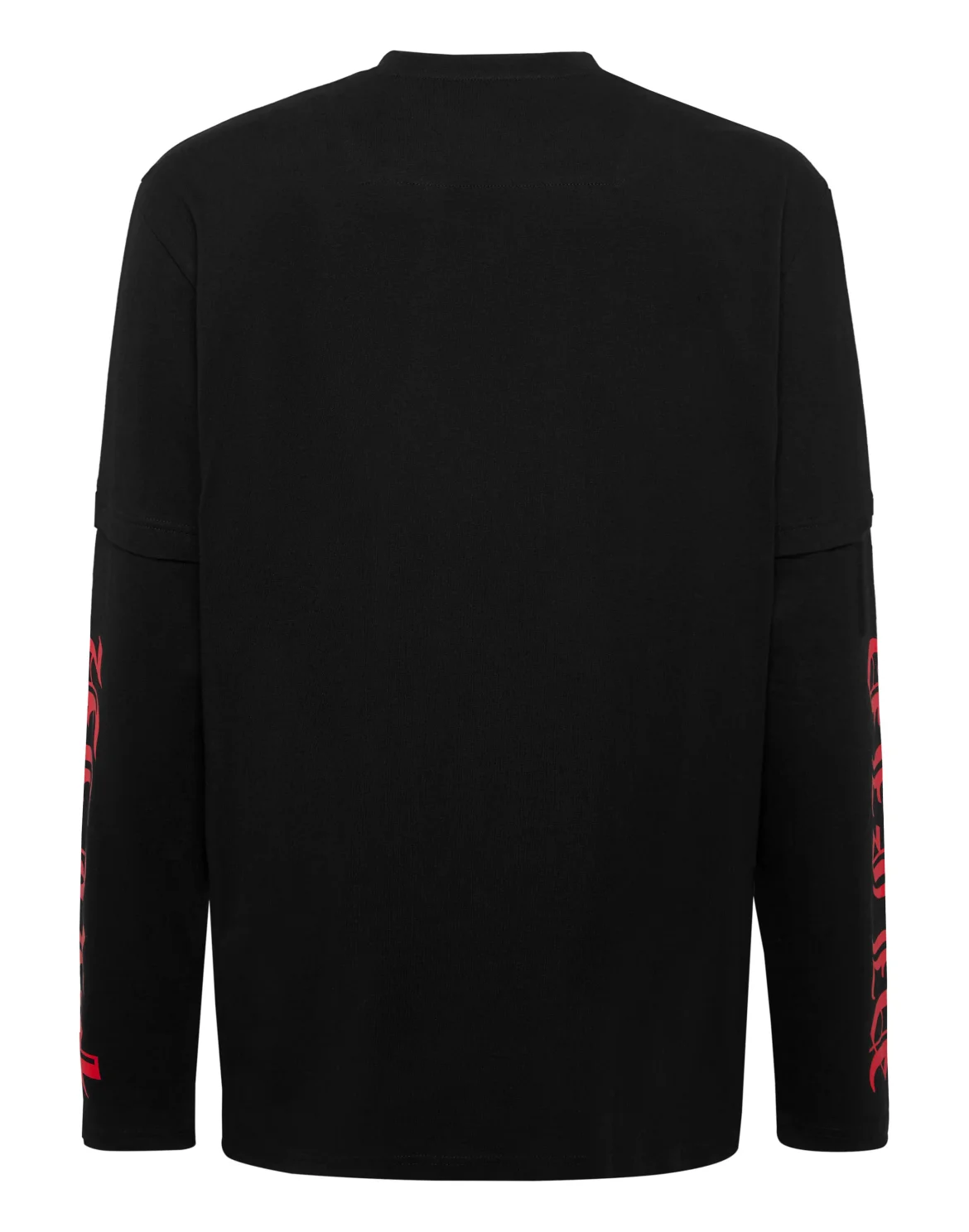 Double Sleeve T-Shirt Banner Embroidery, цвет: Черный