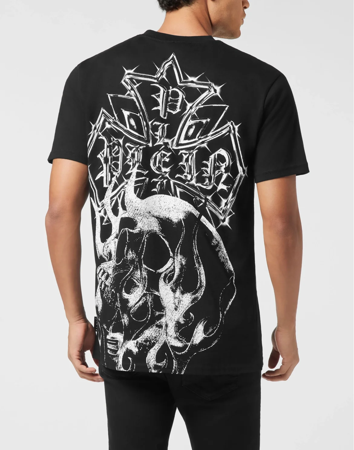 Round Neck T-Shirt Vintage Crest And Skull, цвет: Черный