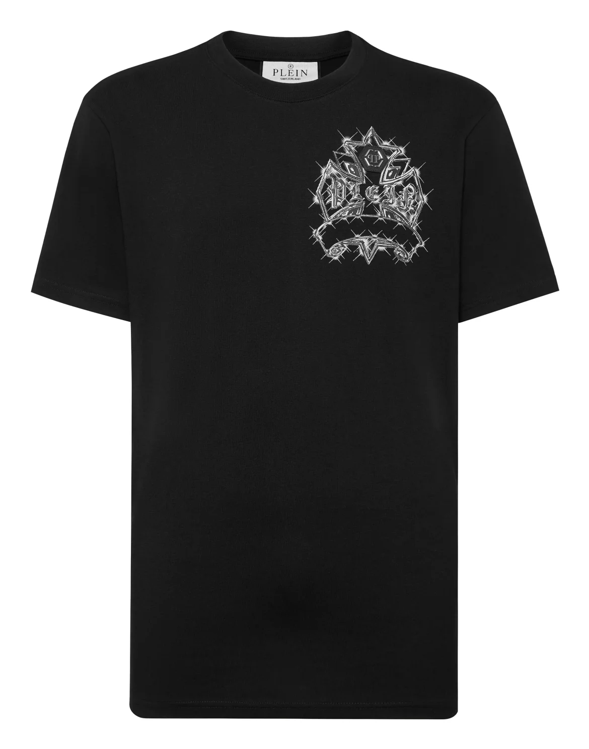 Round Neck T-Shirt Vintage Crest And Skull, цвет: Черный