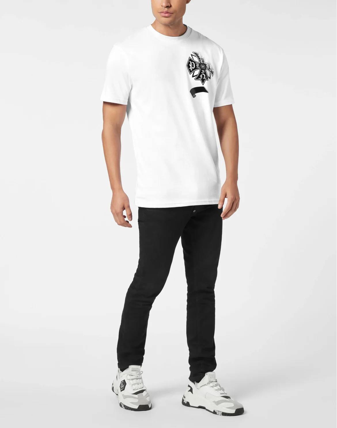 Washed Round Neck T-Shirt Destroyed Crest, цвет: Белый