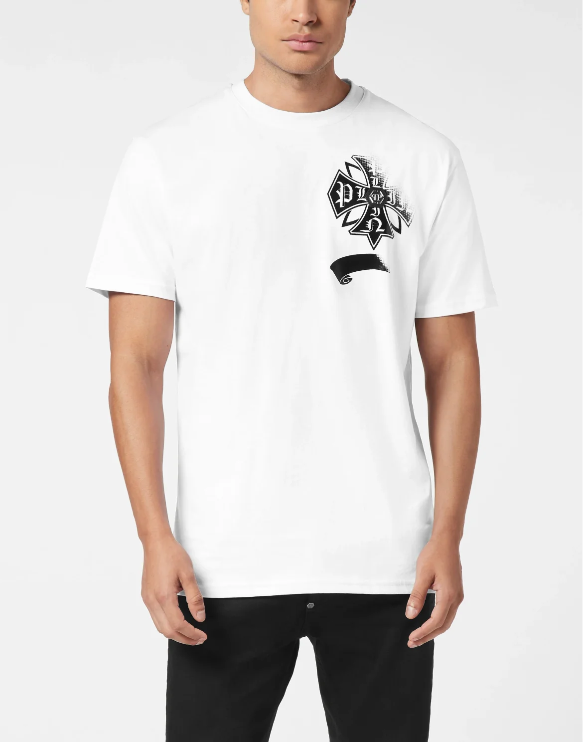 Washed Round Neck T-Shirt Destroyed Crest, цвет: Белый