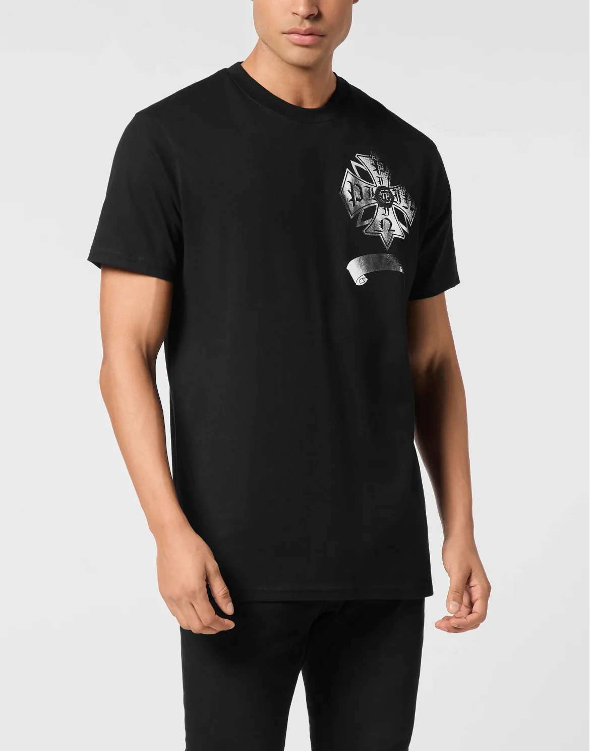 Washed Round Neck T-Shirt Destroyed Crest, цвет: Черный