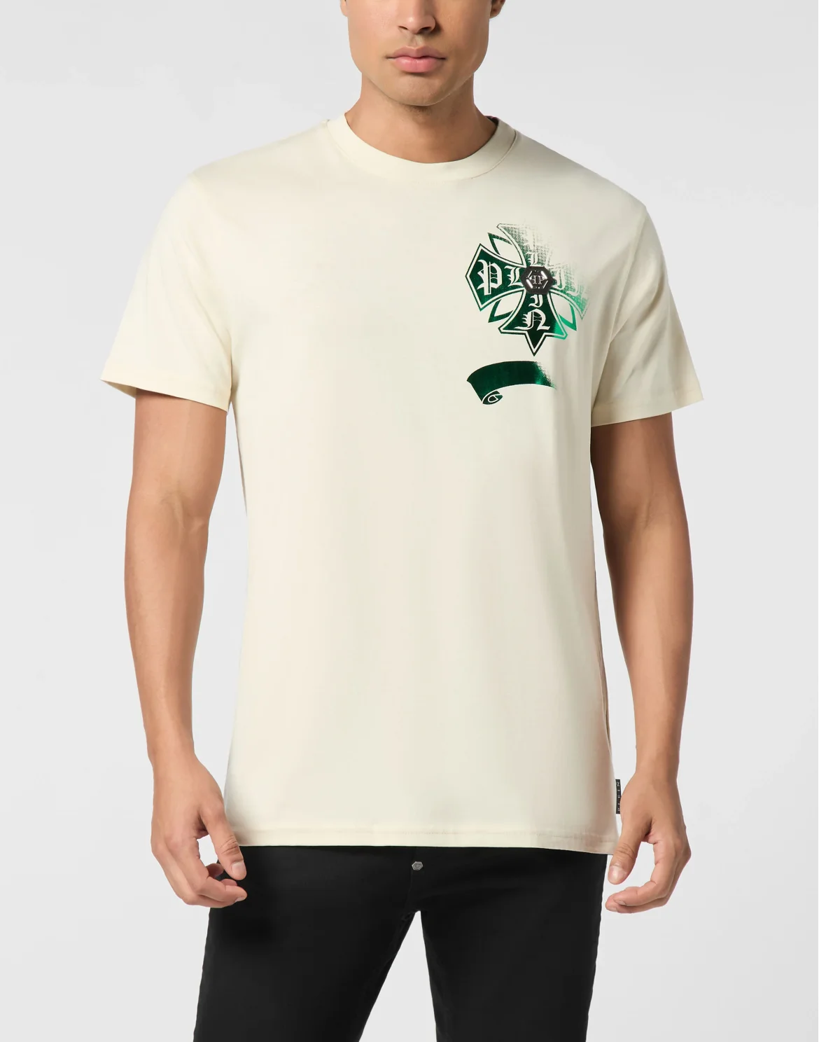 Washed Round Neck T-Shirt Destroyed Crest, цвет: Бежевый