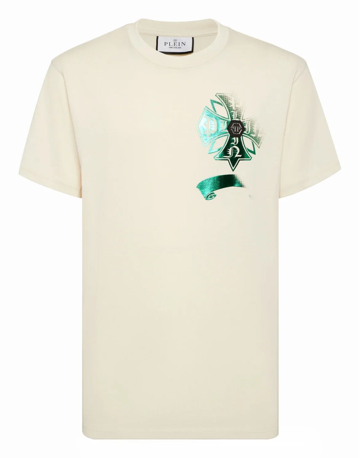 Washed Round Neck T-Shirt Destroyed Crest, цвет: Бежевый