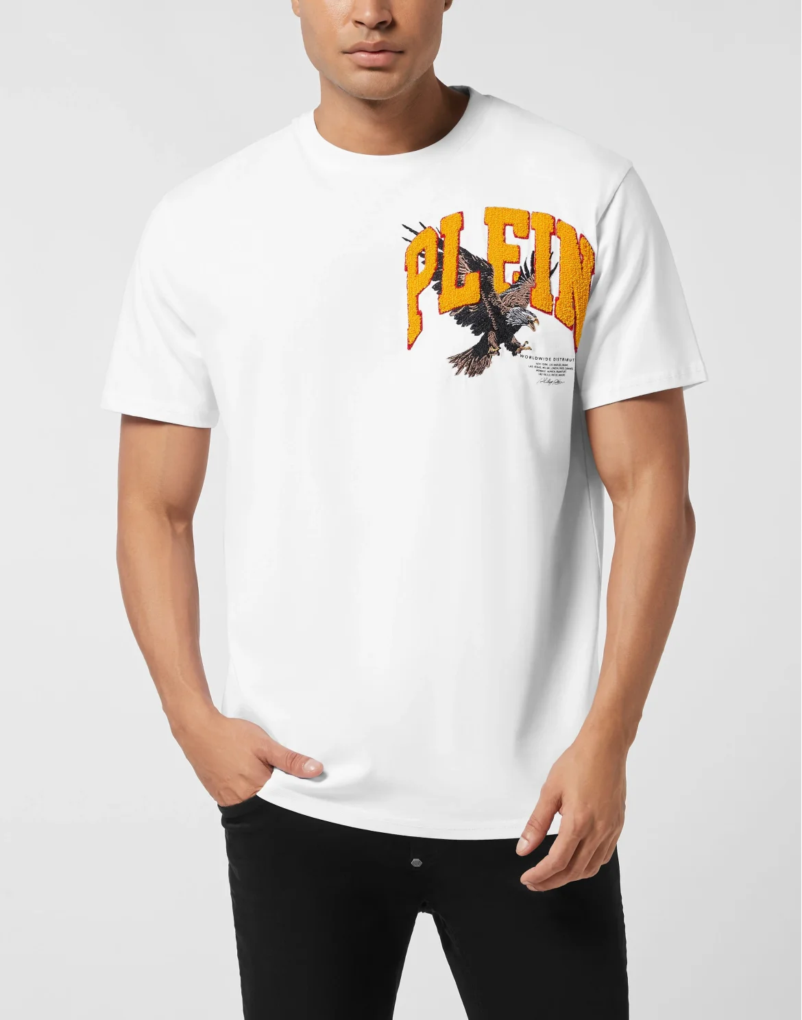 Round Neck T-Shirt Crystal Eagle Mini, цвет: Белый