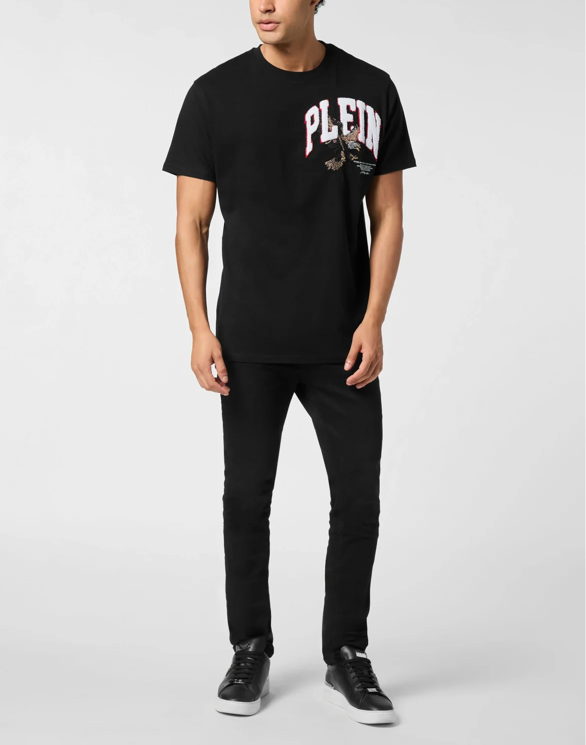 Round Neck T-Shirt Crystal Eagle Mini, цвет: Черный