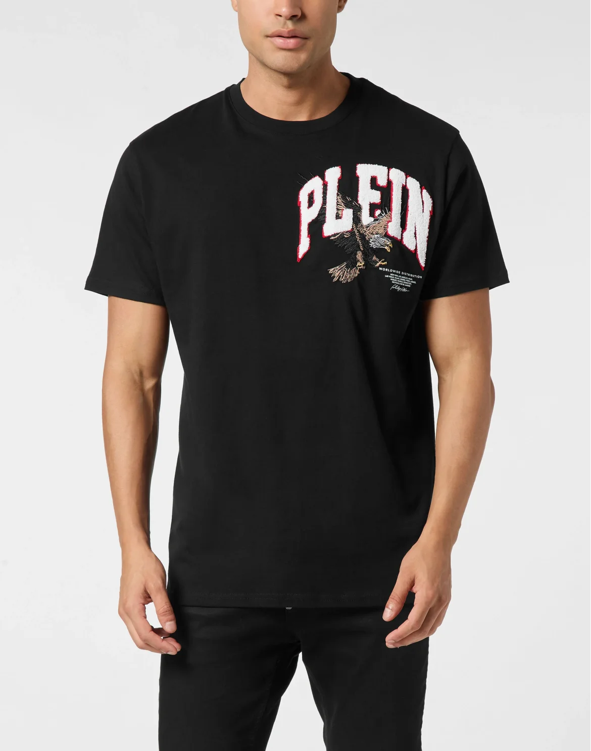 Round Neck T-Shirt Crystal Eagle Mini, цвет: Черный