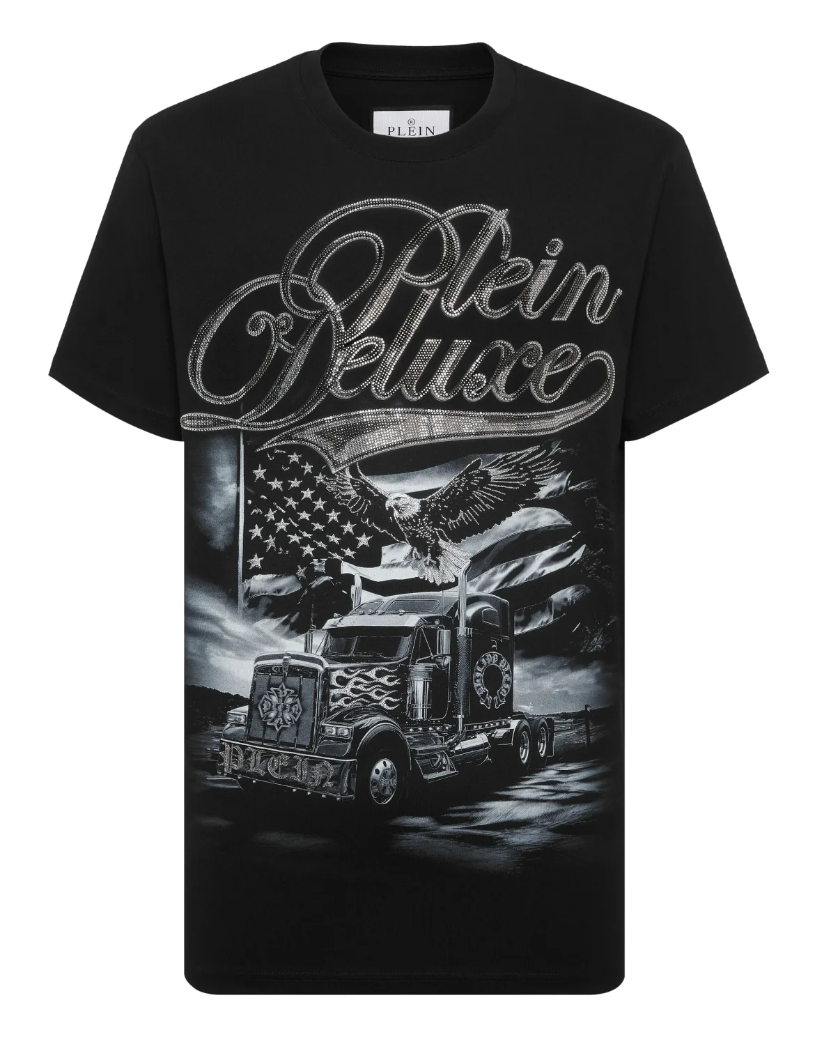 Round Neck T-Shirt Plein Truck Stones, цвет: Черный