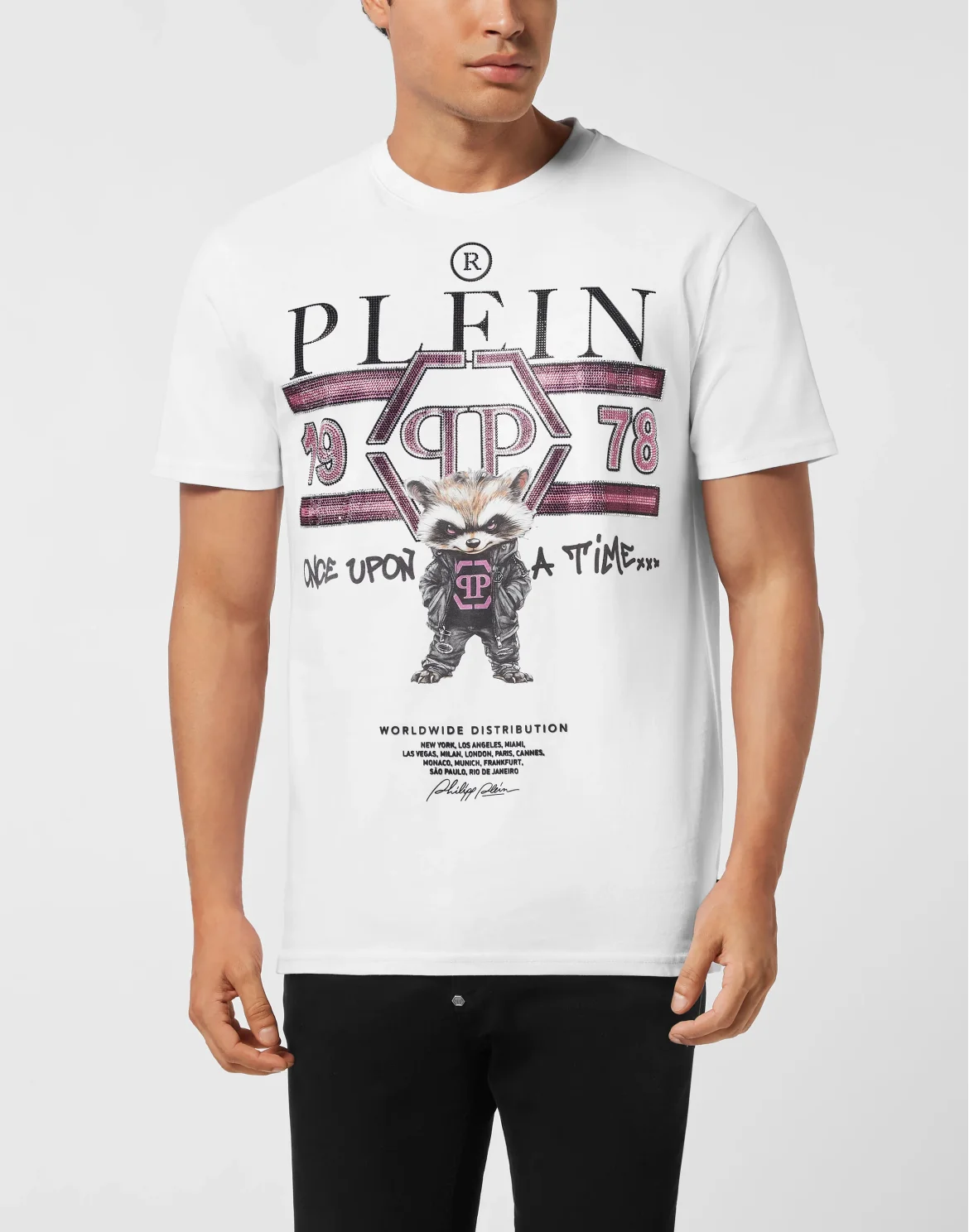 Round Neck T-Shirt Plein College Animals, цвет: Белый