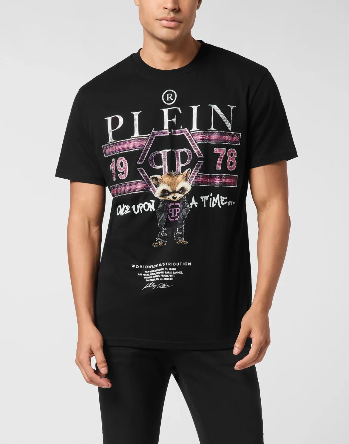 Round Neck T-Shirt Plein College Animals, цвет: Черный