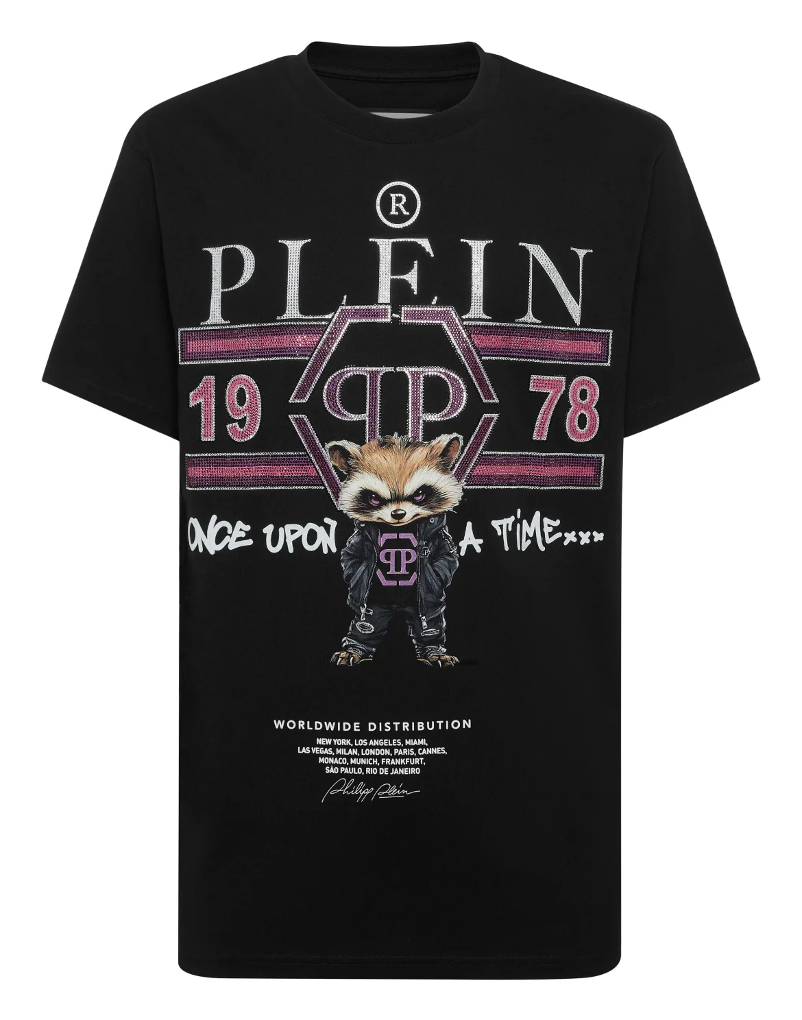 Round Neck T-Shirt Plein College Animals, цвет: Черный