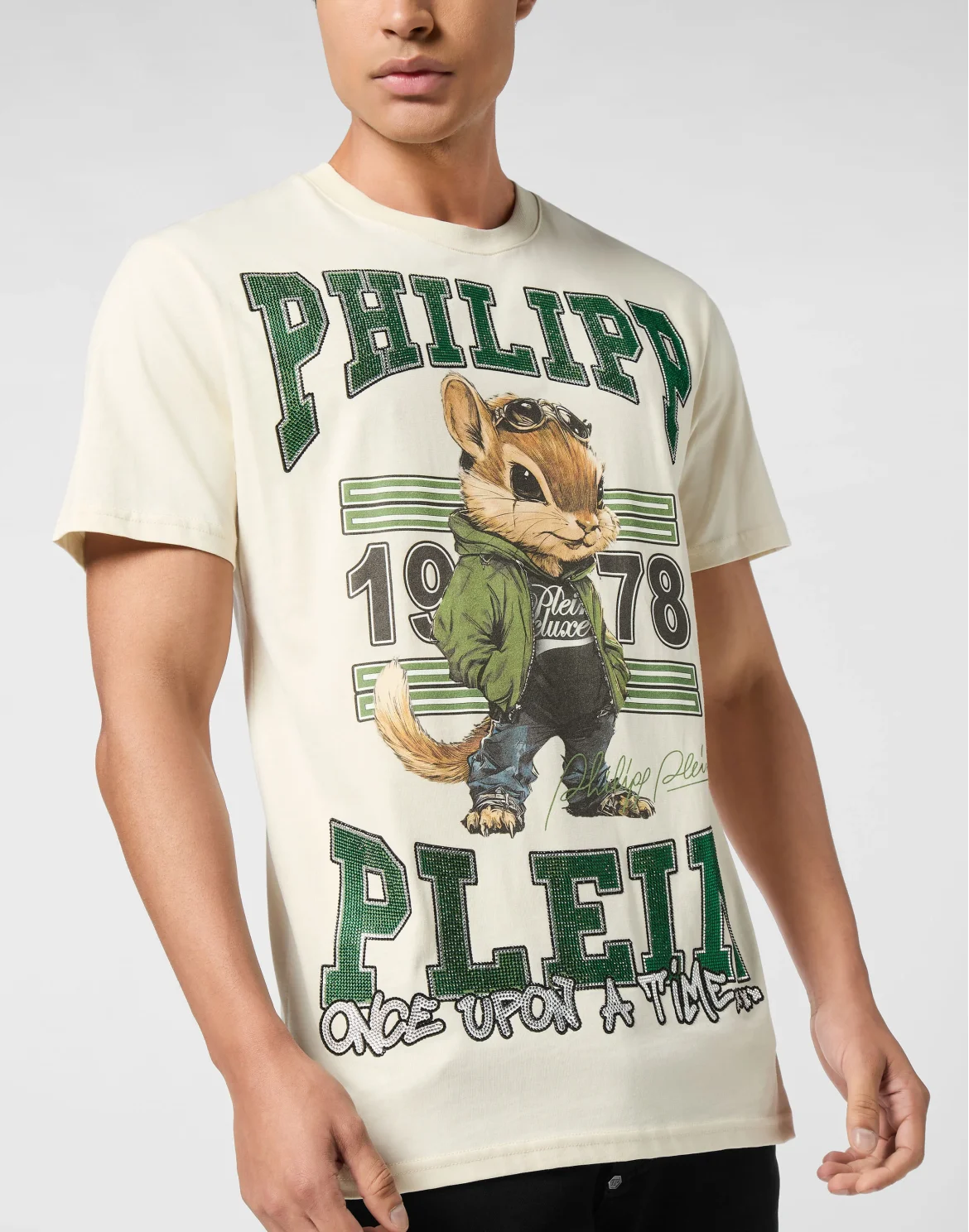 Round Neck T-Shirt College Squirrel Stones, цвет: Бежевый