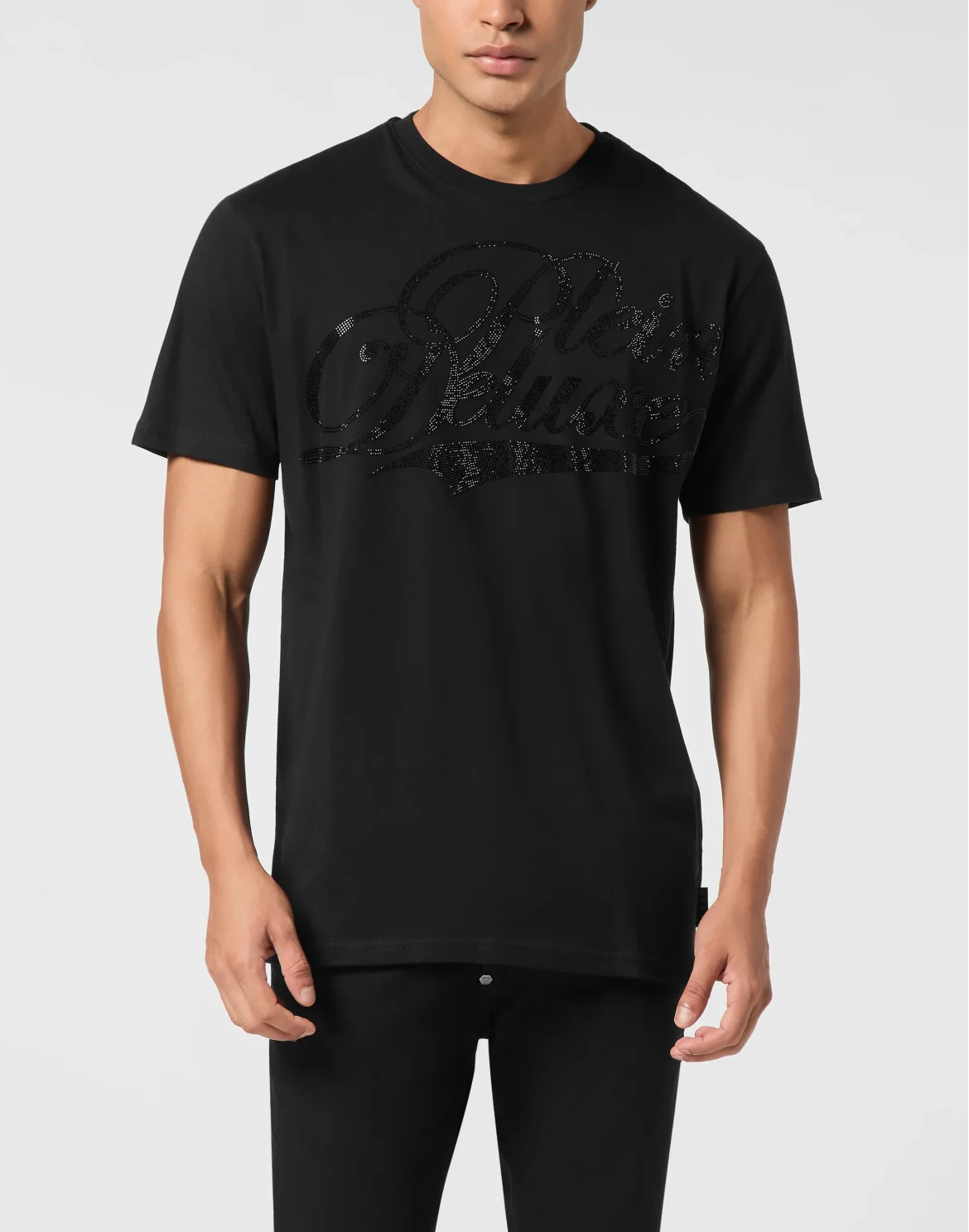 Round Neck T-Shirt Plein Deluxe Stones, цвет: Черный
