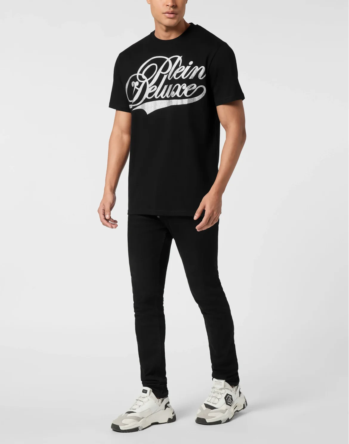 Round Neck T-Shirt Plein Deluxe Stones, цвет: Черный