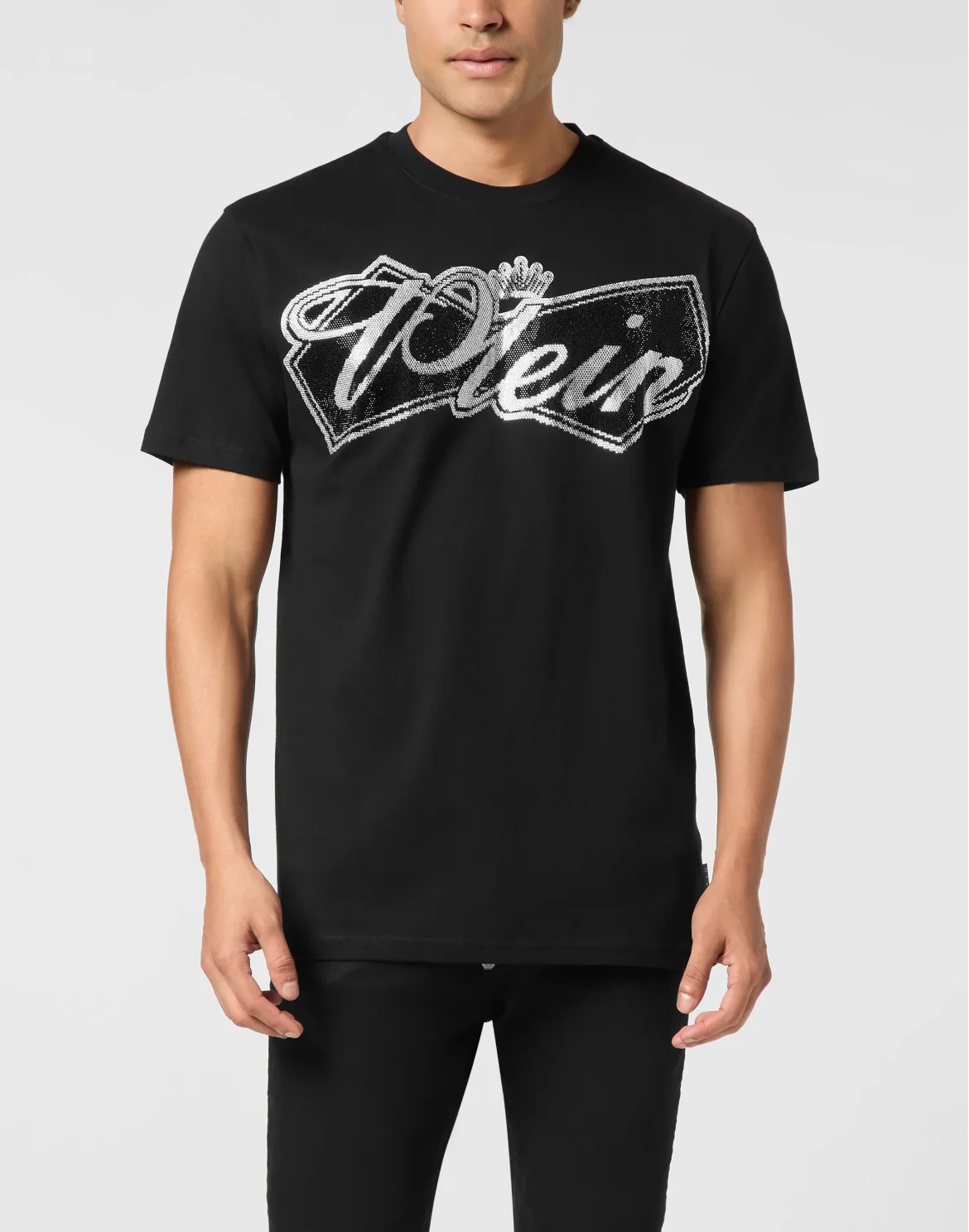 Round Neck T-Shirt Plein Crown Stones, цвет: Черный
