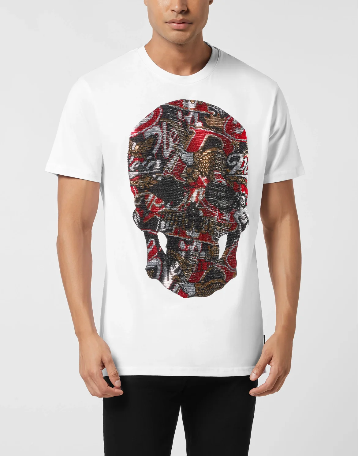 Round Neck T-Shirt Skull Stones, цвет: Белый