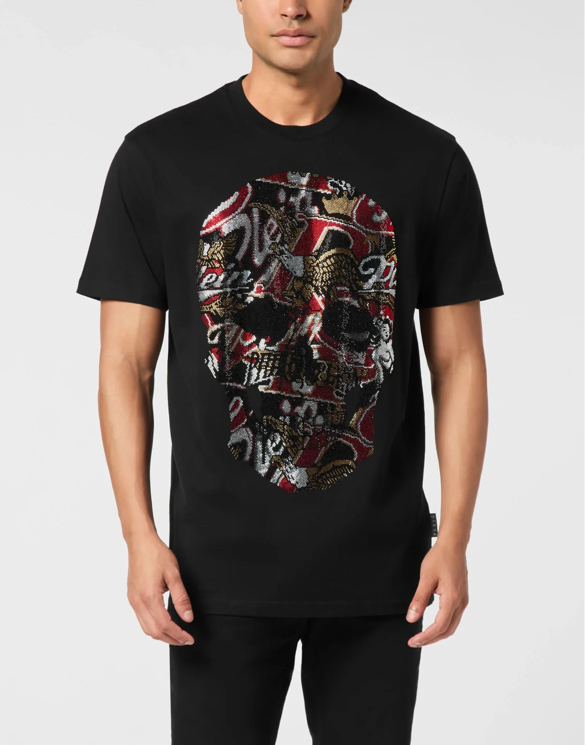 Round Neck T-Shirt Skull Stones, цвет: Черный