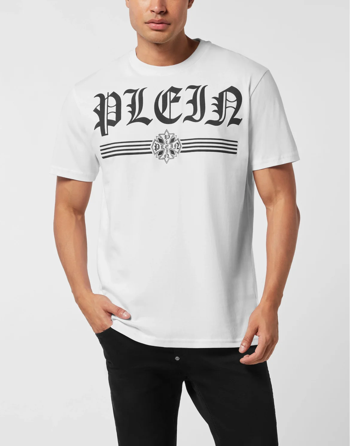Round Neck T-Shirt Gothic Plein, цвет: Белый