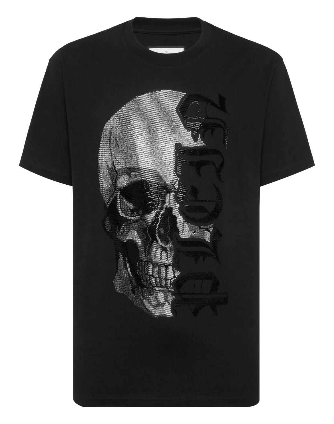 Round Neck T-Shirt Gothic Plein Stones, цвет: Черный