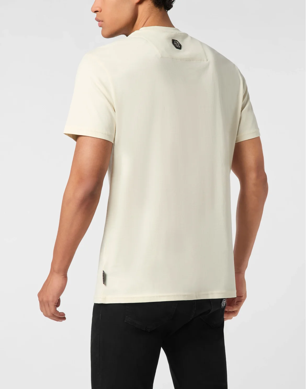 Round Neck T-Shirt Gothic Plein Stones, цвет: Бежевый